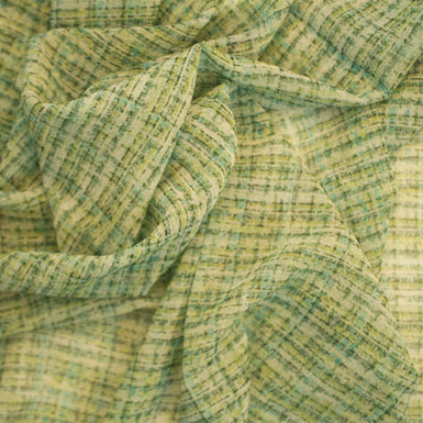 Green 'Bouclé' Printed Chiffon Scarf