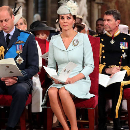 Kate Middelton's Ice Blue Alexander McQueen Dress at the RAF 100th Anniversary Service