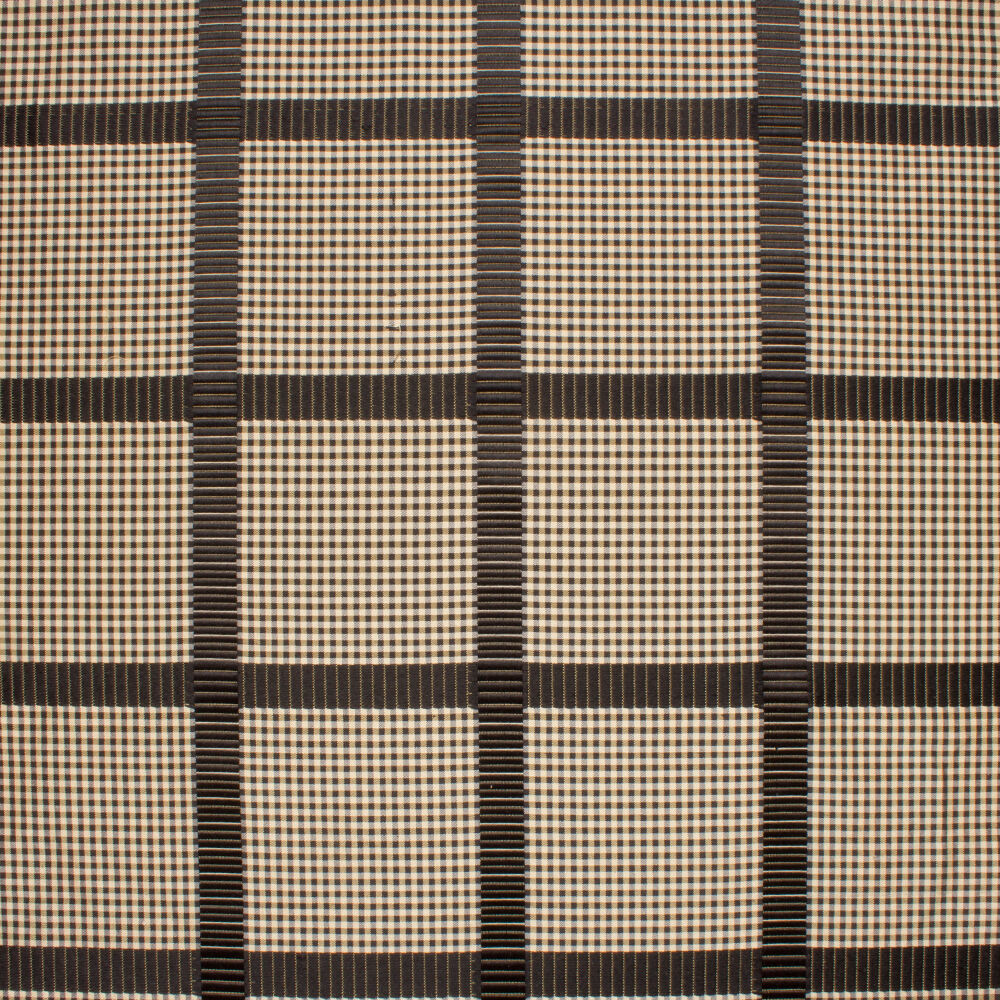 Beige/Black Checkered Silk Shantung