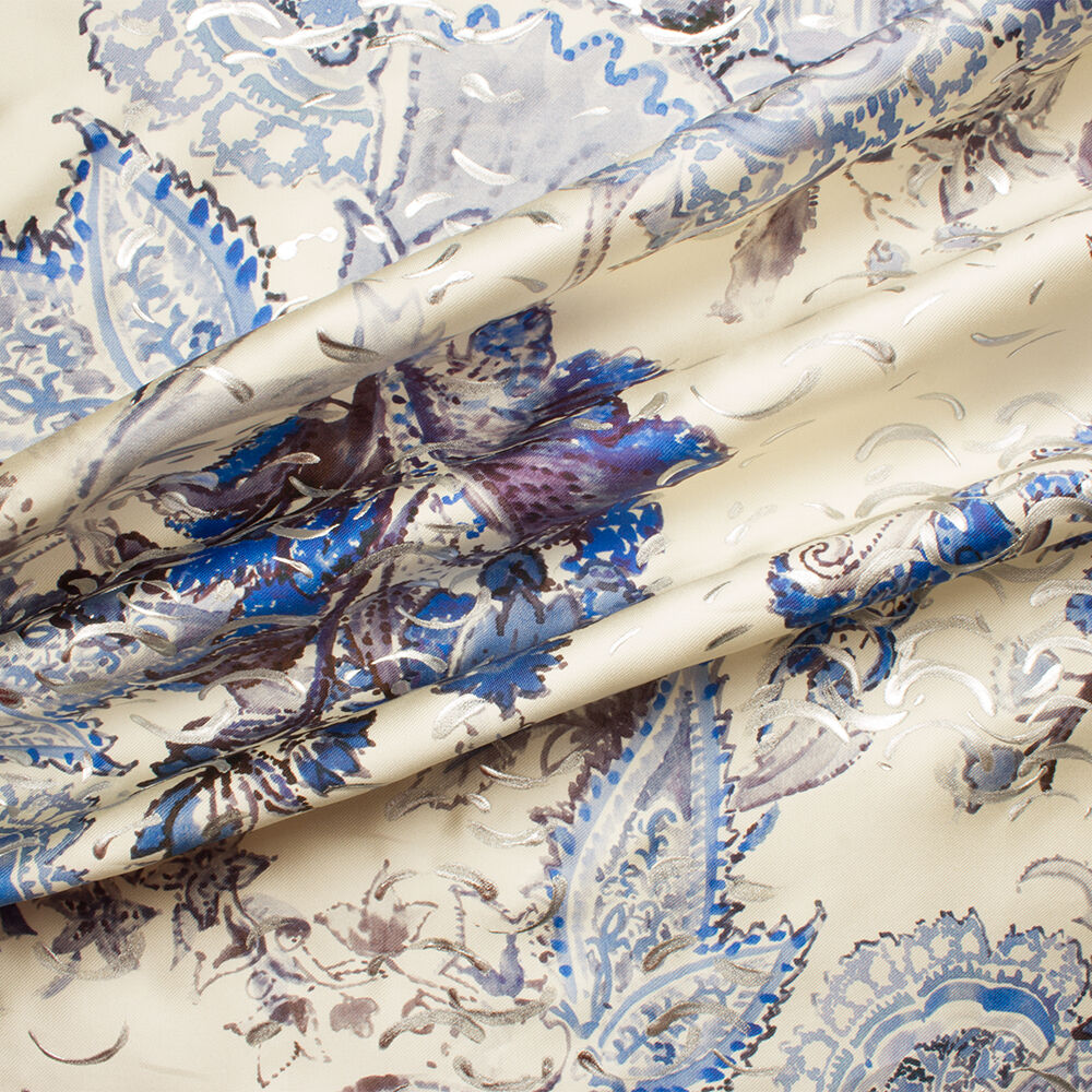 Hand Painted Watercolour Silk Mikado (A 2.70m Piece)