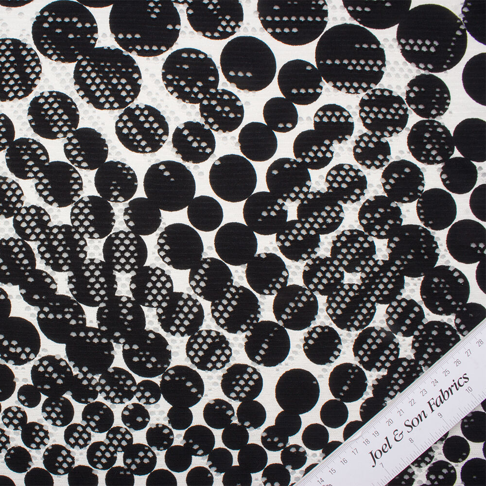 Monochrome Spotted Stretch Viscose Jersey