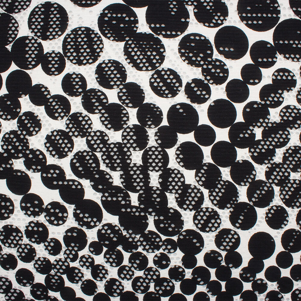 Monochrome Spotted Stretch Viscose Jersey