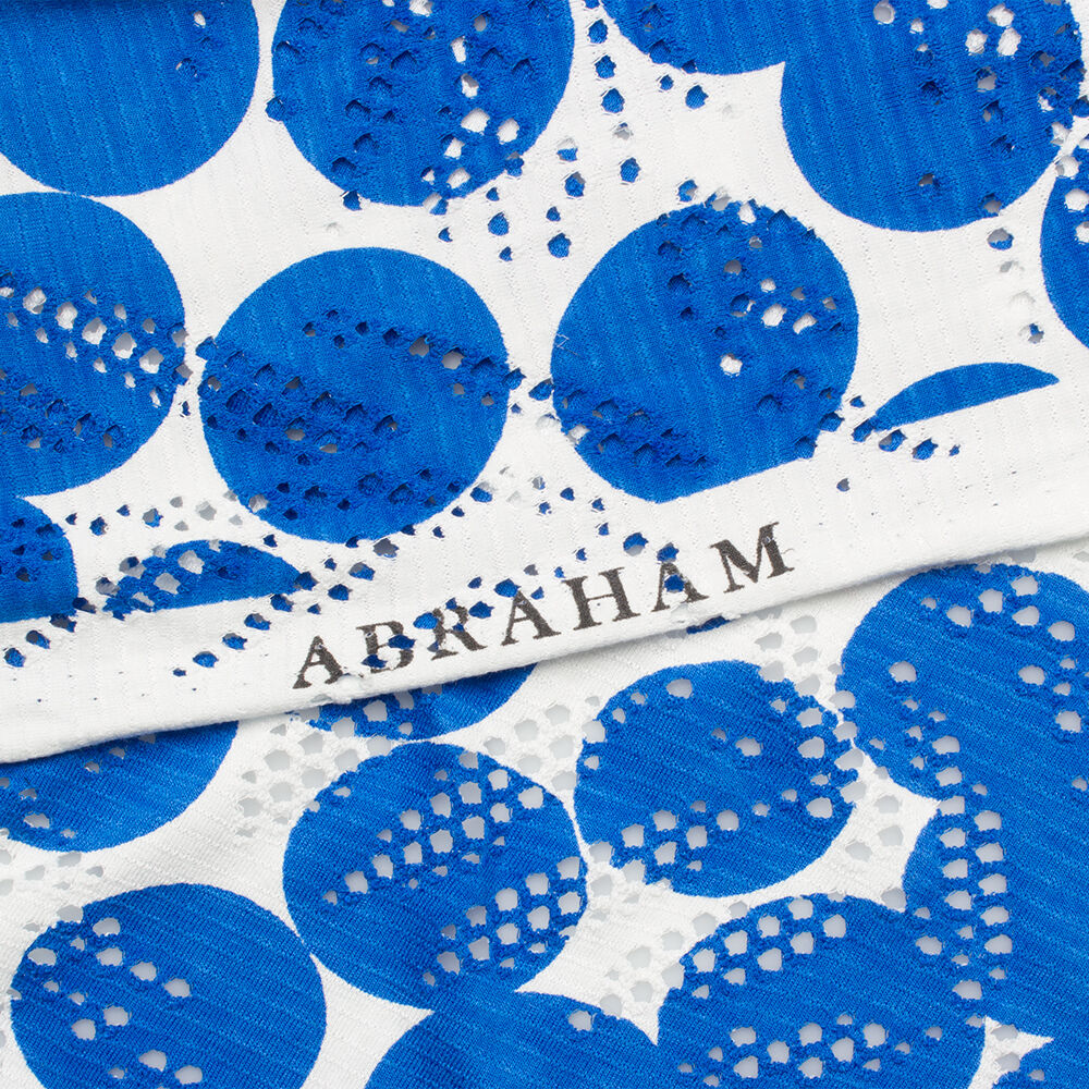 Royal Blue Spotted Stretch Viscose Jersey