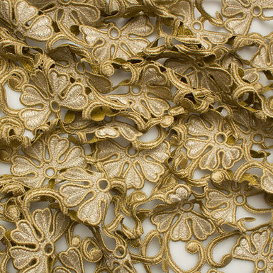Muted Gold Floral Guipure Lace