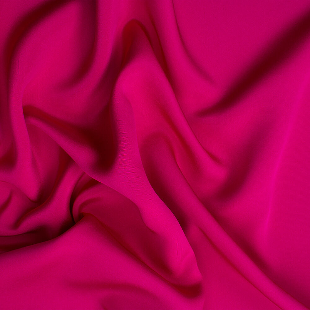 Deep Fuchsia Silk Marocain Crêpe