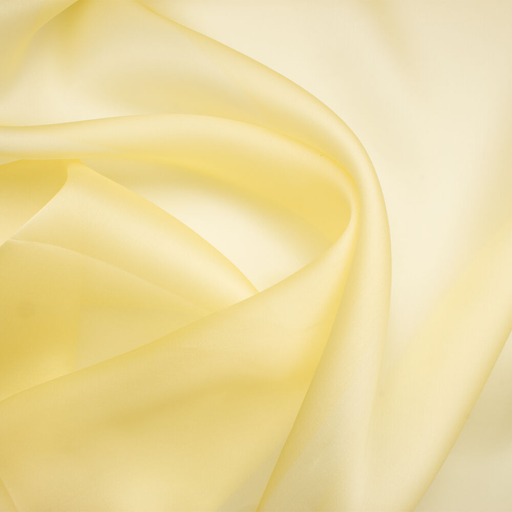 Soft Lemon Yellow Silk Organza