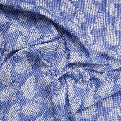 Blue/White Printed Cotton Shirting