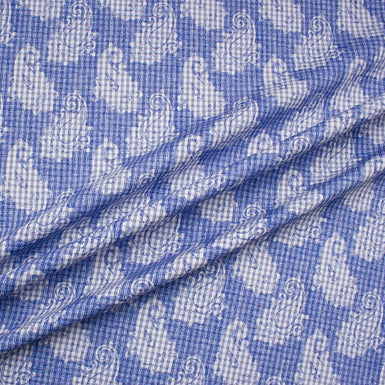 Blue/White Printed Cotton Shirting