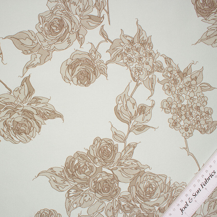 Sky Blue Floral Laminated Silk