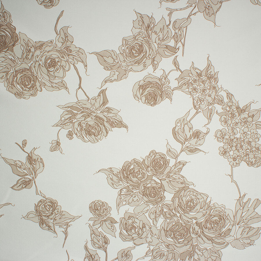 Sky Blue Floral Laminated Silk