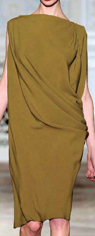 Olive Green Silk Marocain Crêpe