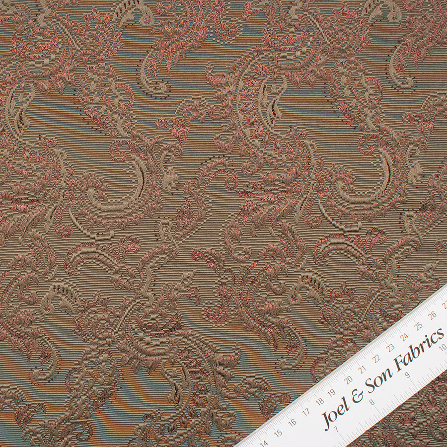 Brown/Red Paisley Metallic Brocade