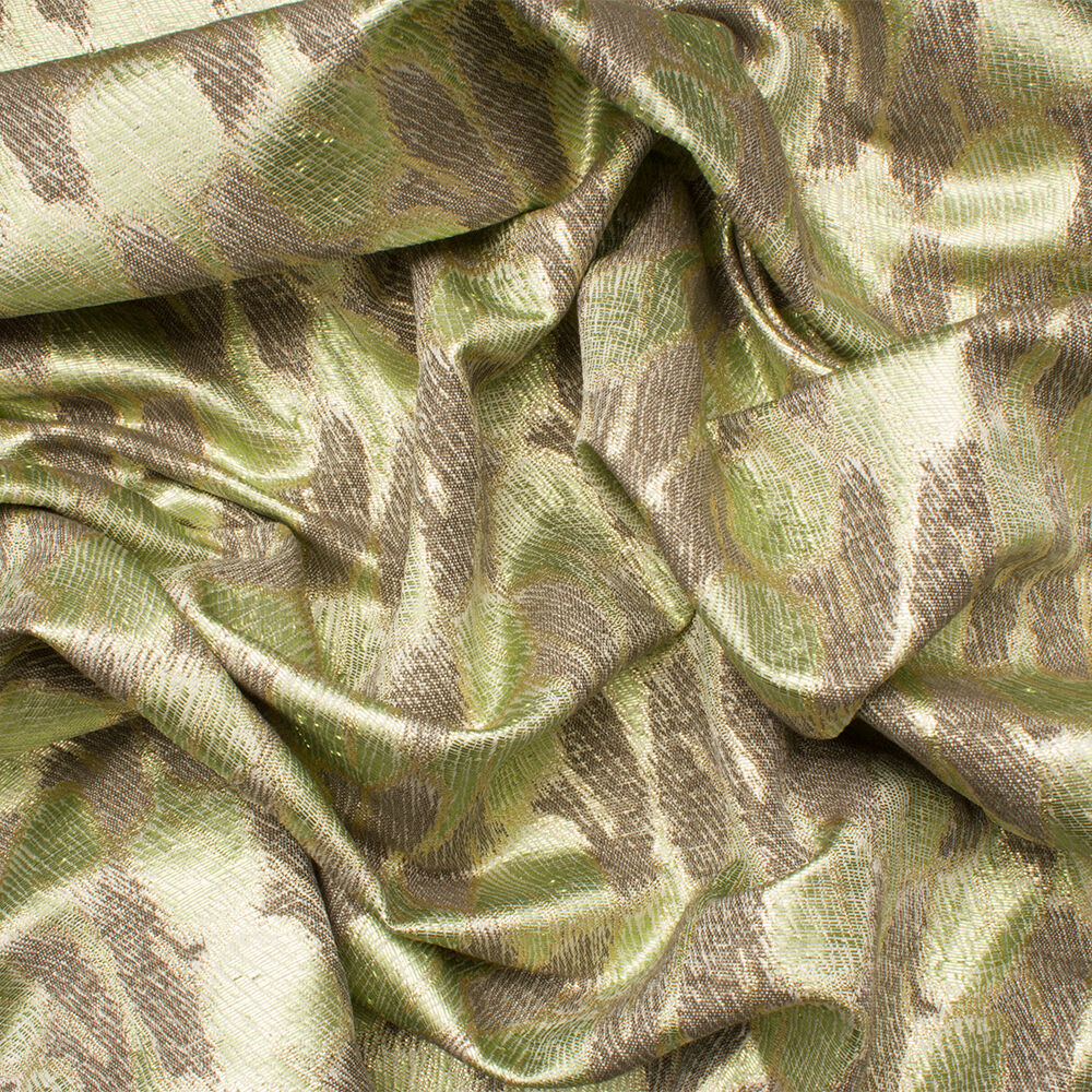 Mint Green & Stone Metallic Jacquard Brocade (A 3.50m Piece)