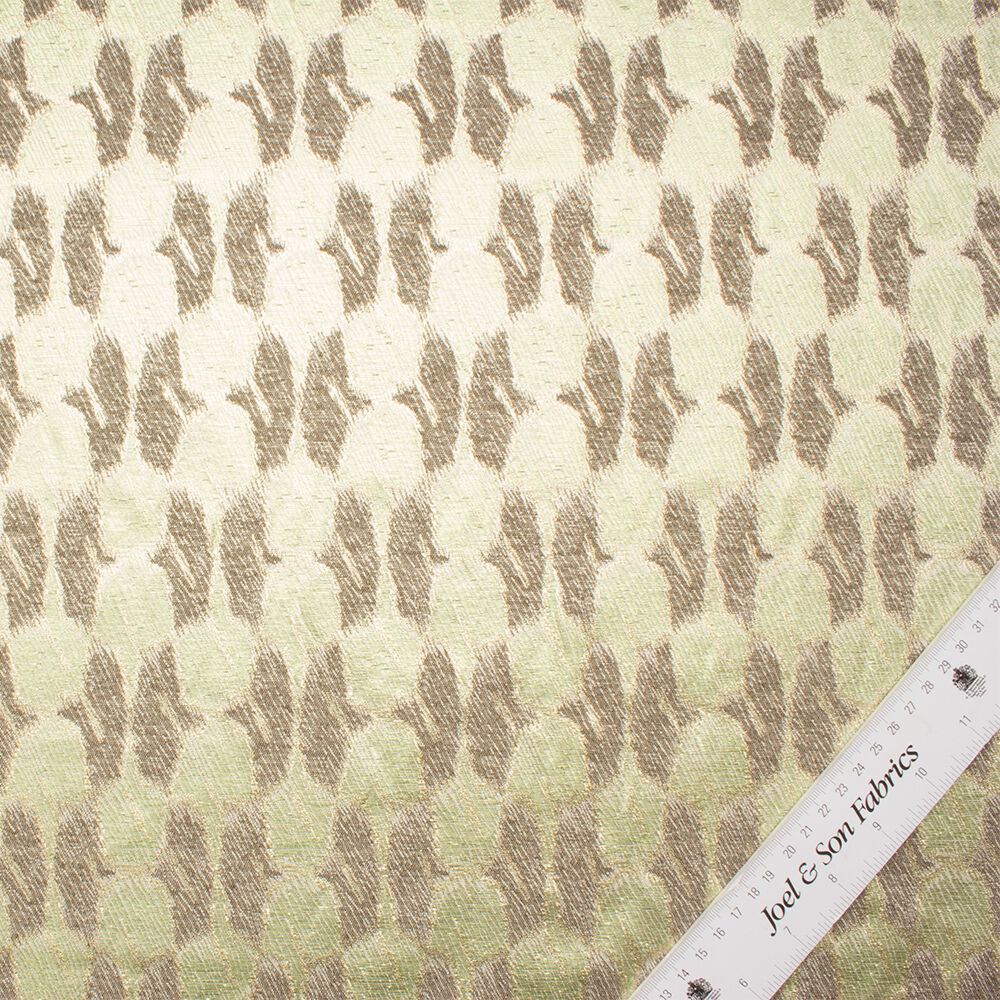 Mint Green & Stone Metallic Jacquard Brocade (A 3.50m Piece)