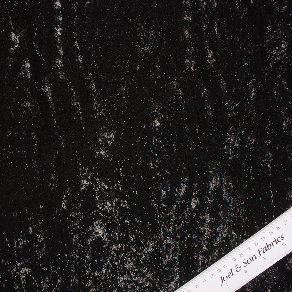 Plain Black Metallic Velvet