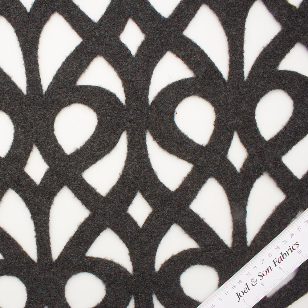 Grey Boiled Laser Cut Wool Fabric