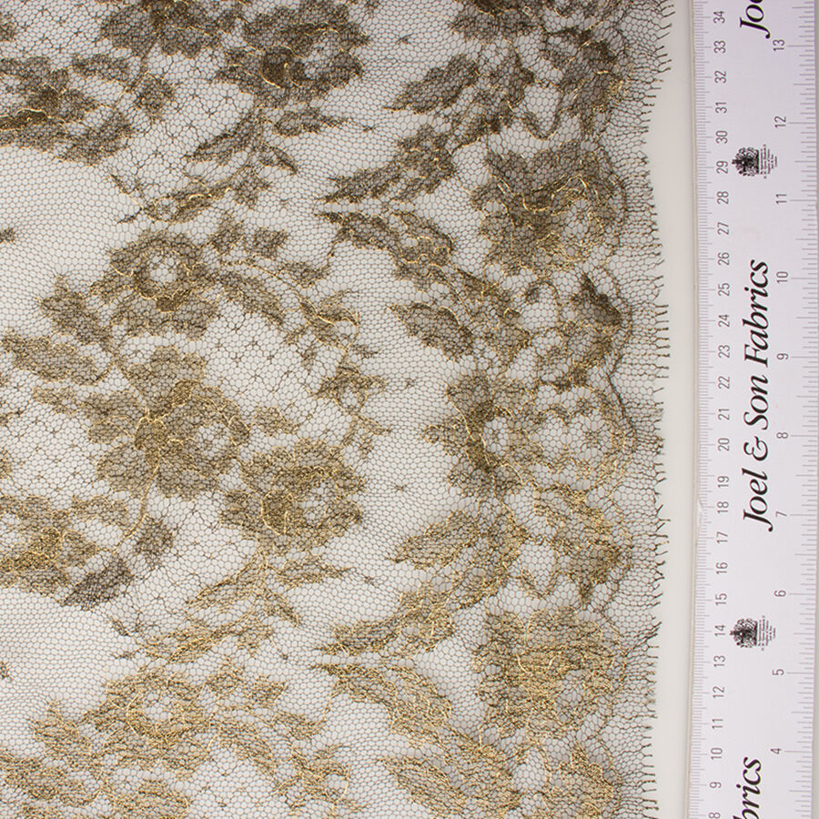 Black/Gold Metallic Chantilly Lace
