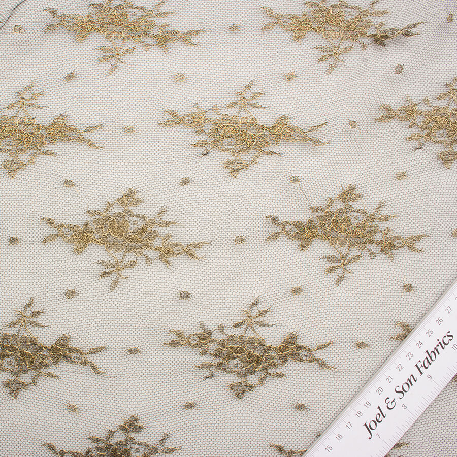 Black/Gold Metallic Chantilly Lace