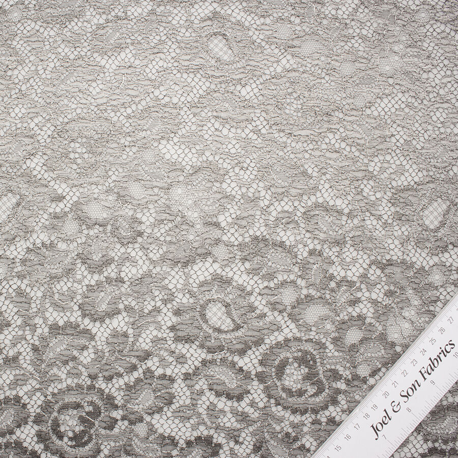 Pewter Metallic Chantilly Lace