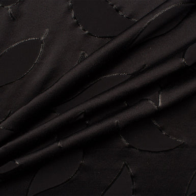 Black 'Leaf' Silk Jacquard Lamé