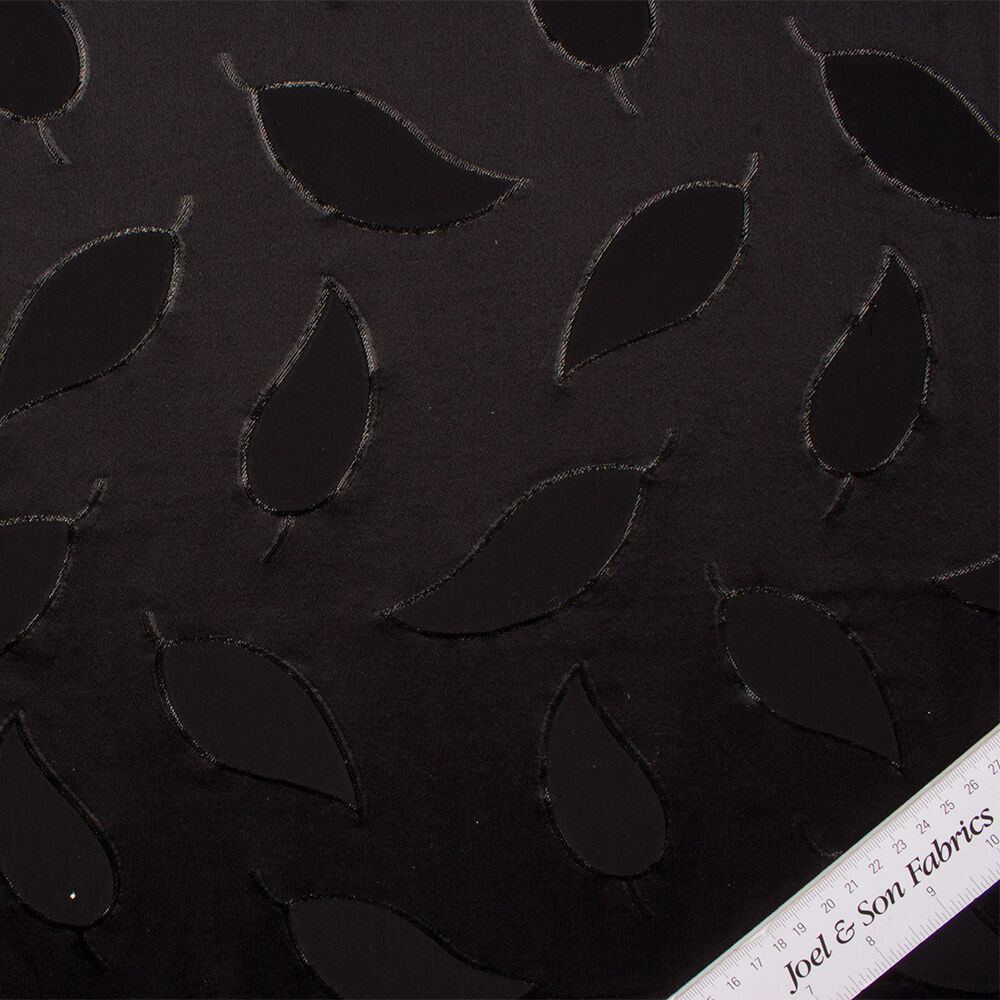 Black 'Leaf' Silk Jacquard Lamé