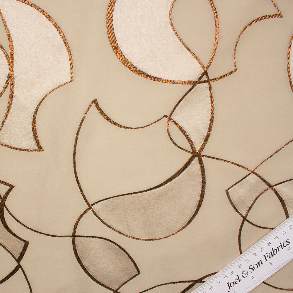 Sand/Brown Metallic Satin Jacquard