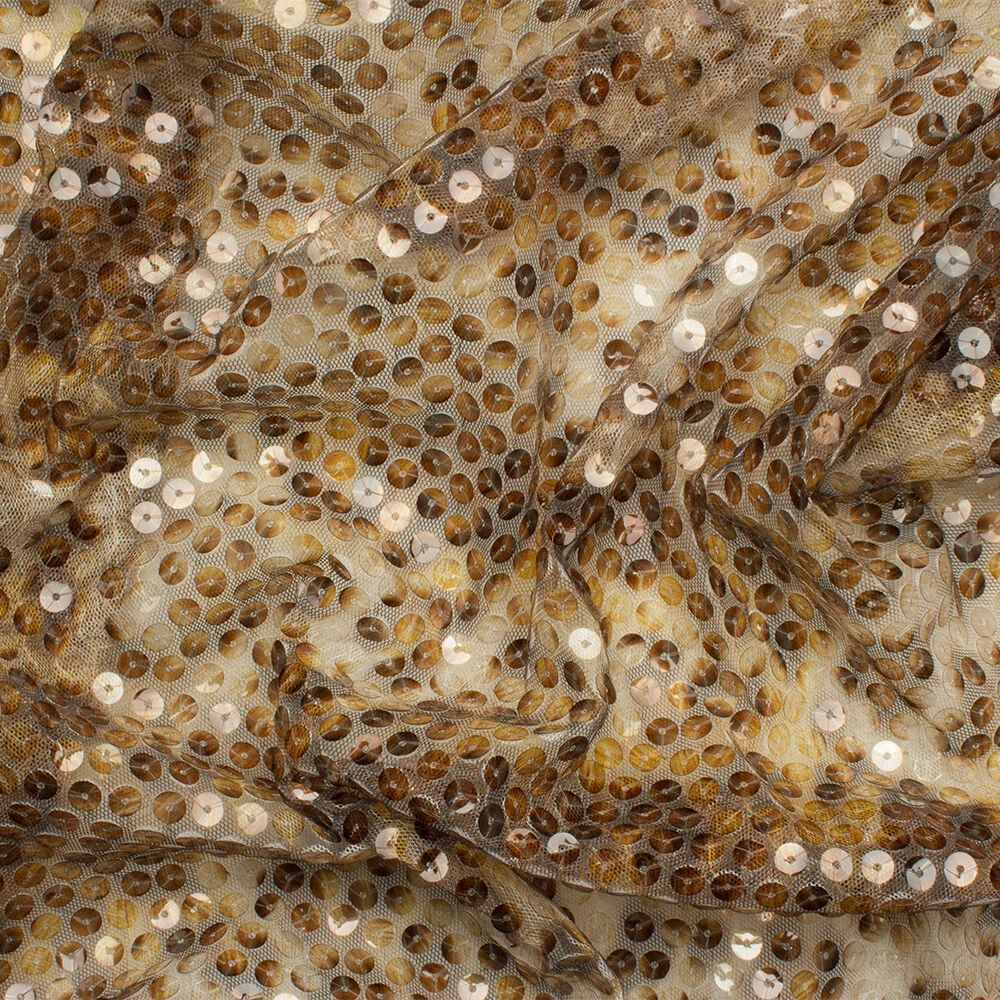 Beige 'Animal' Sequinned Tulle