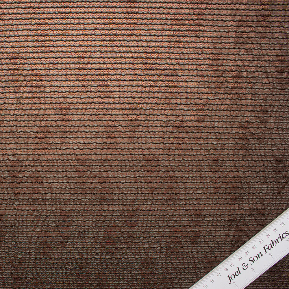 Brown Sequinned Corded Lace