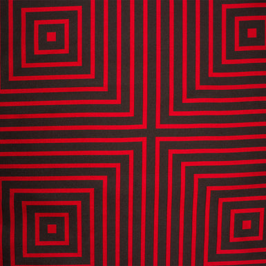 Red/Black Geometric Silk Jacquard (A 3m Piece)