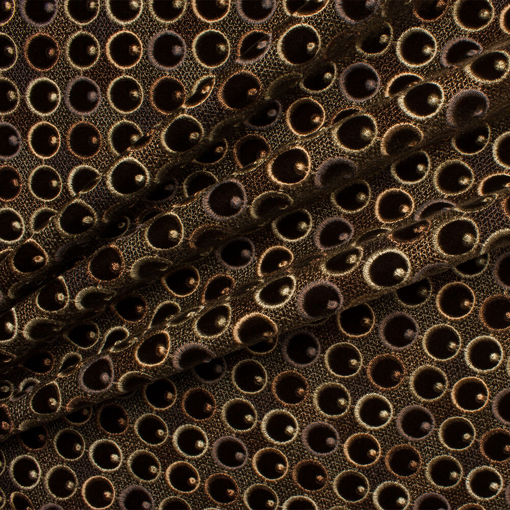 Brown/Gold Metallic Embroidered Velvet