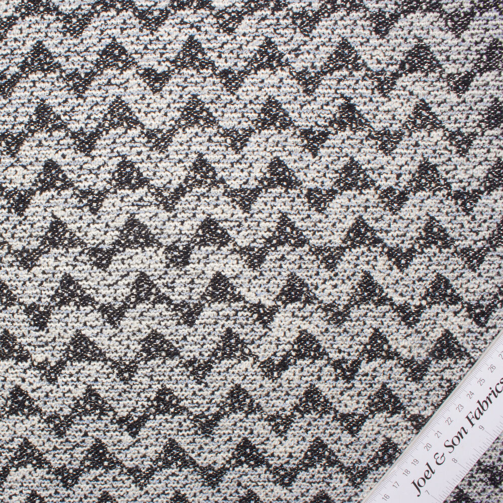 Pale Blue/Black Cotton Bouclé