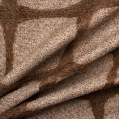Brown Embroidered Pure Wool