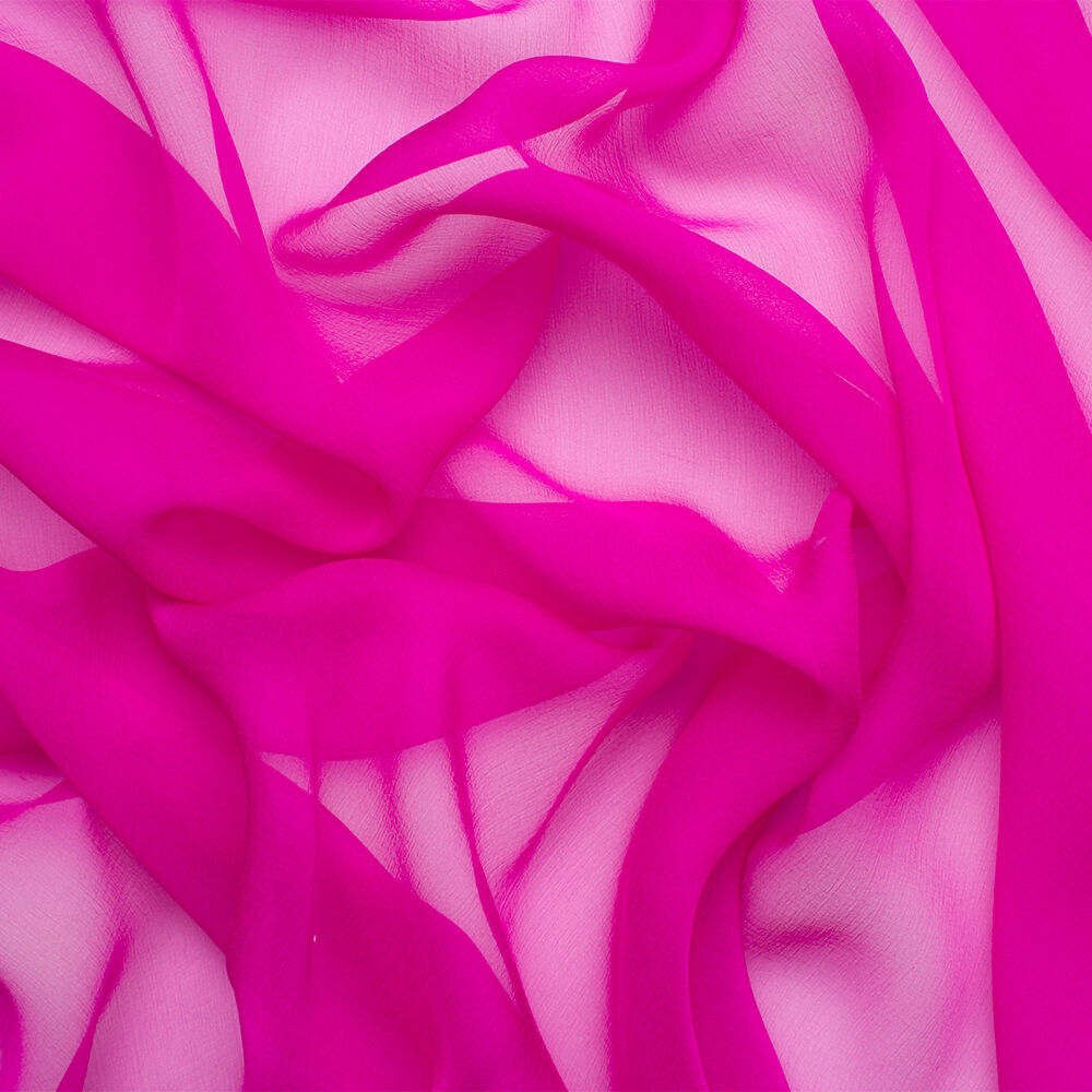 Electric Pink Silk Chiffon