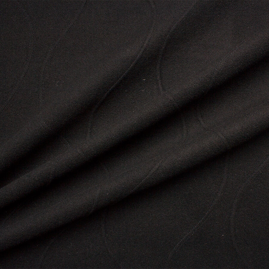 Black Pure Wool Jacquard