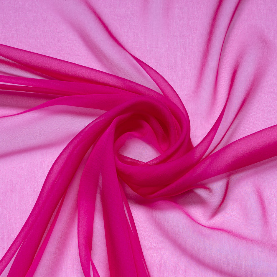 Fuchsia Pink Silk Chiffon