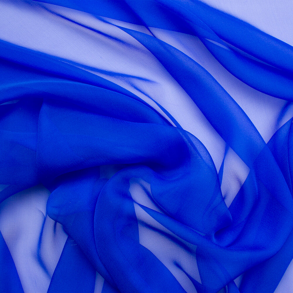 Royal Blue Silk Chiffon