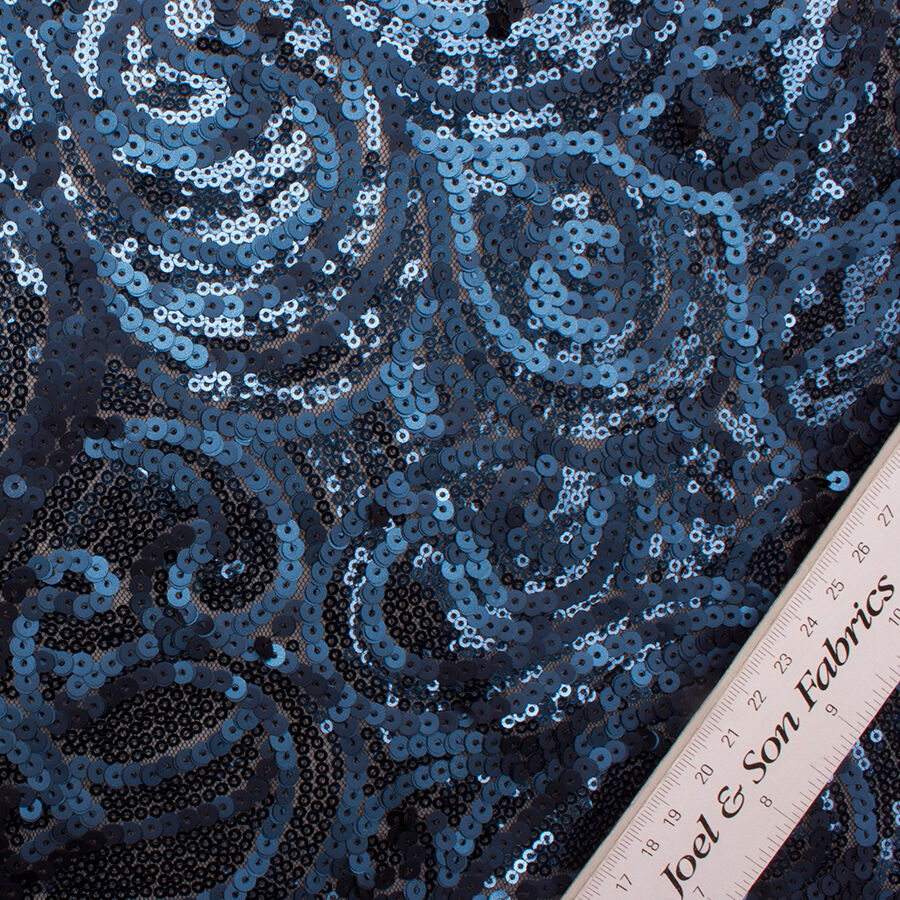 Midnight Blue Micro Sequinned Tulle