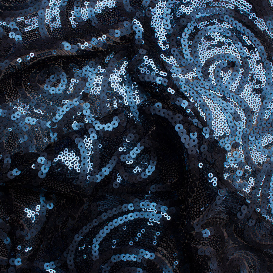 Midnight Blue Micro Sequinned Tulle