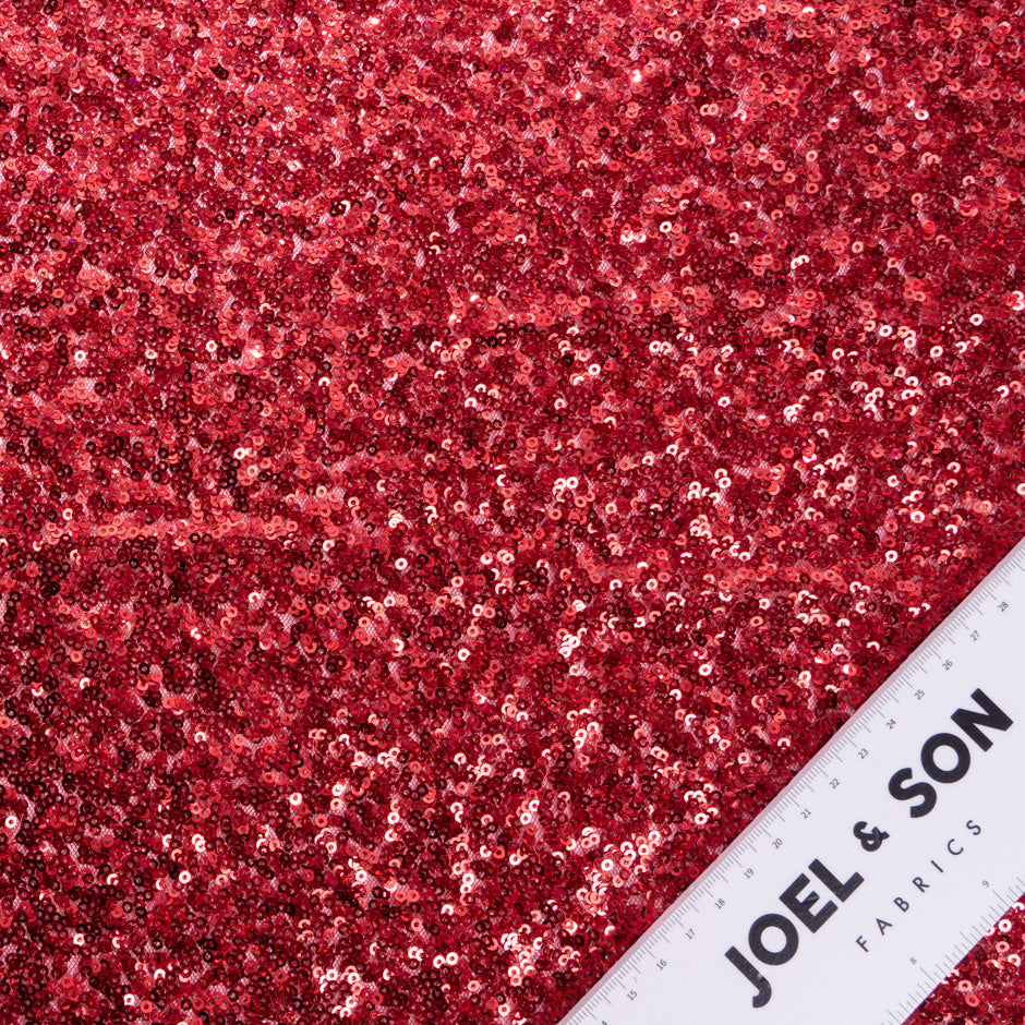 Red Micro Sequinned Tulle