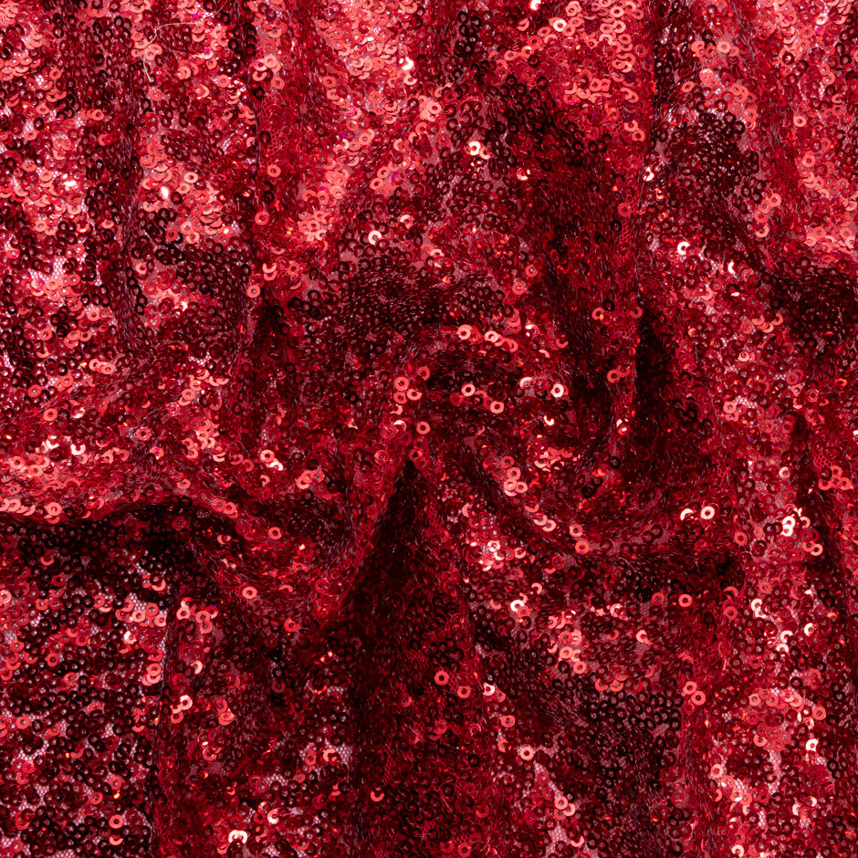 Red Micro Sequinned Tulle