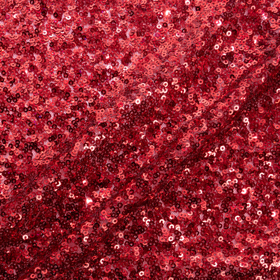 Red Micro Sequinned Tulle