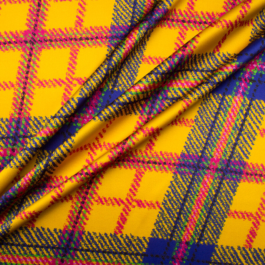 Multicolor Tartan Silk Shantung 390 Fabric main image 1