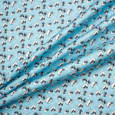 Blue Abstract Silk Twill