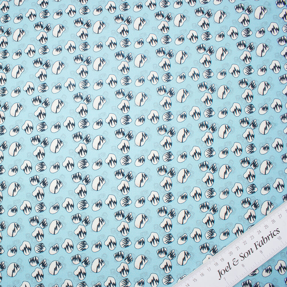 Blue Abstract Silk Twill (A 2.50m Piece)