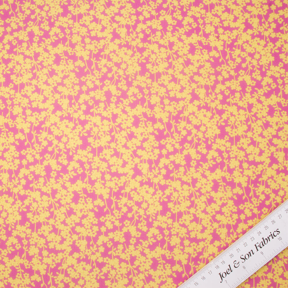 Pink/Yellow Floral Silk Georgette