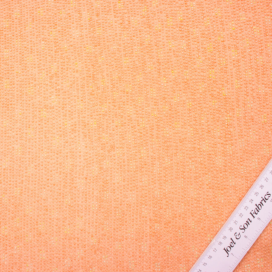 Peach Beaded Silk Georgette