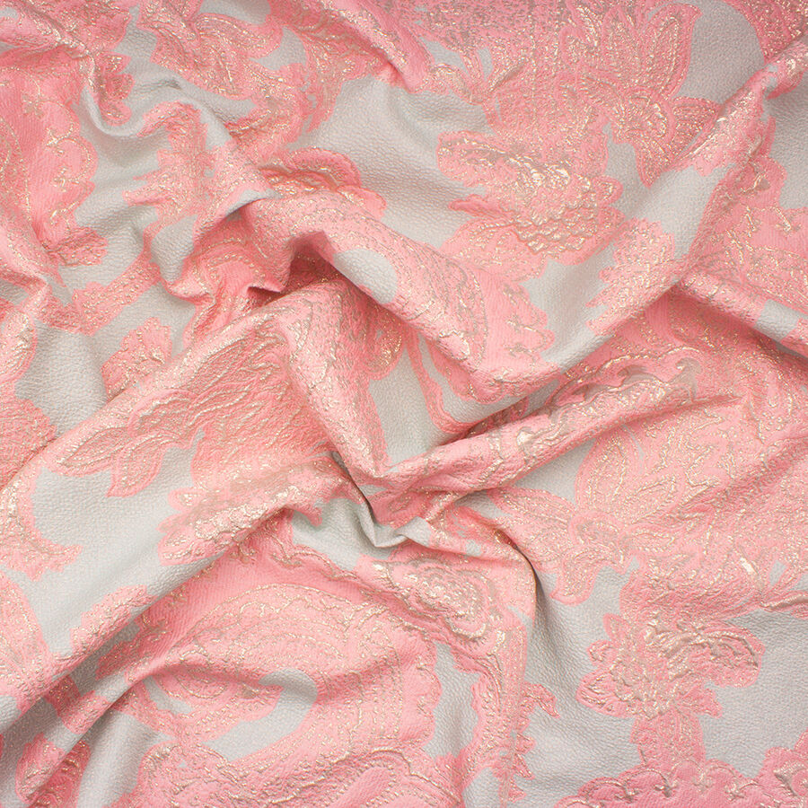 Pink & Aqua Metallic Cloqué