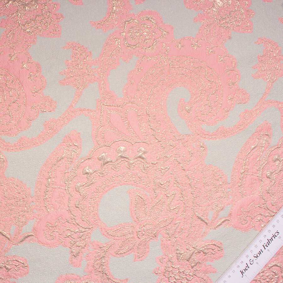 Pink & Aqua Metallic Cloqué