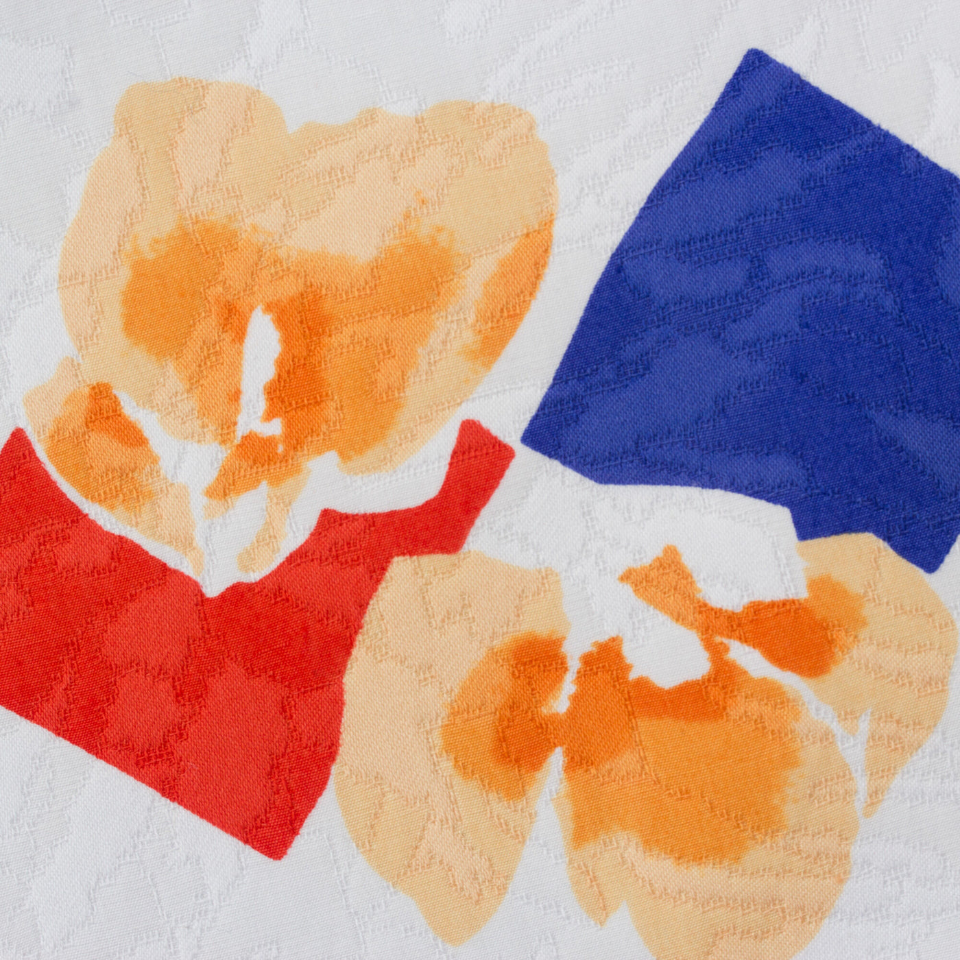 Floral Square Cotton Piqué in Red & Blue