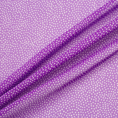Purple/White Spotted Silk Georgette